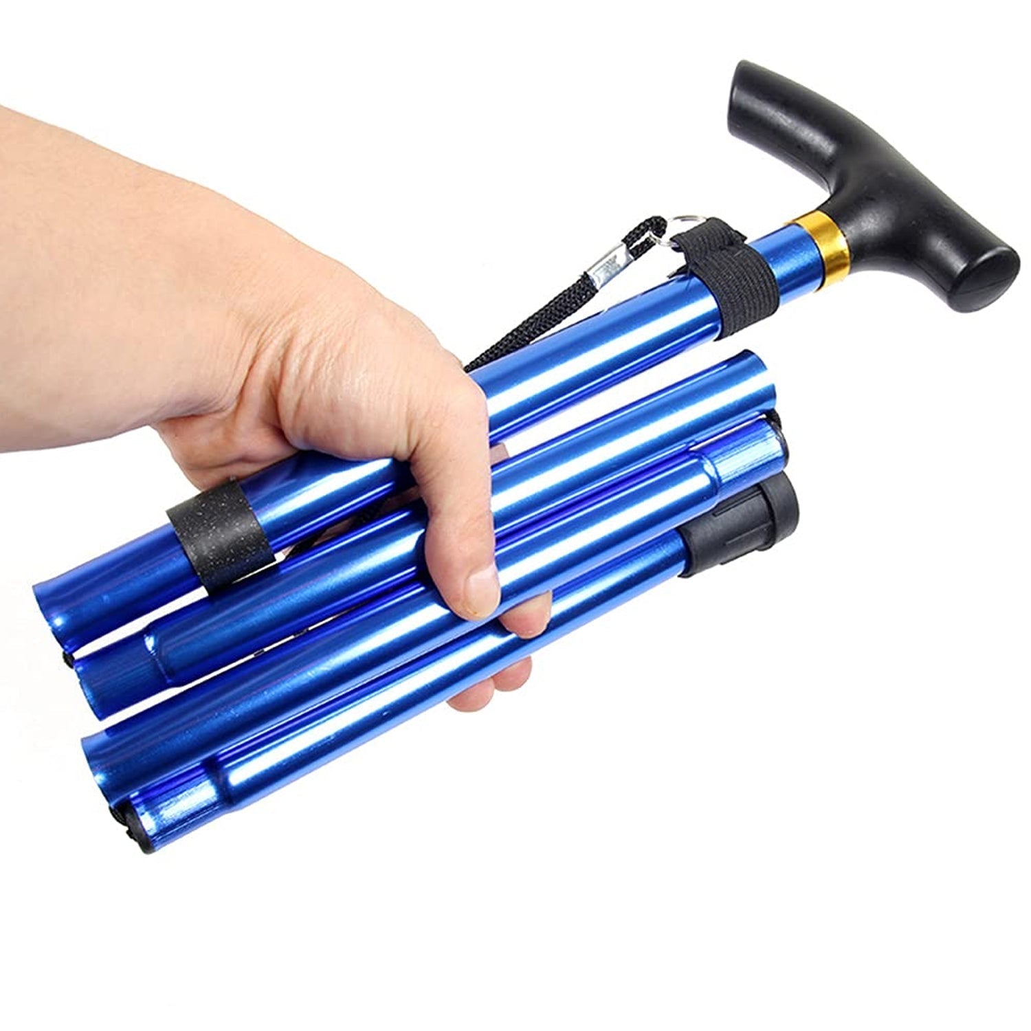 Portable and adjustable walking cane with comfortable T handles, easy to fold. Portable and adjustable walking cane with comfortable T handles, easy to fold.